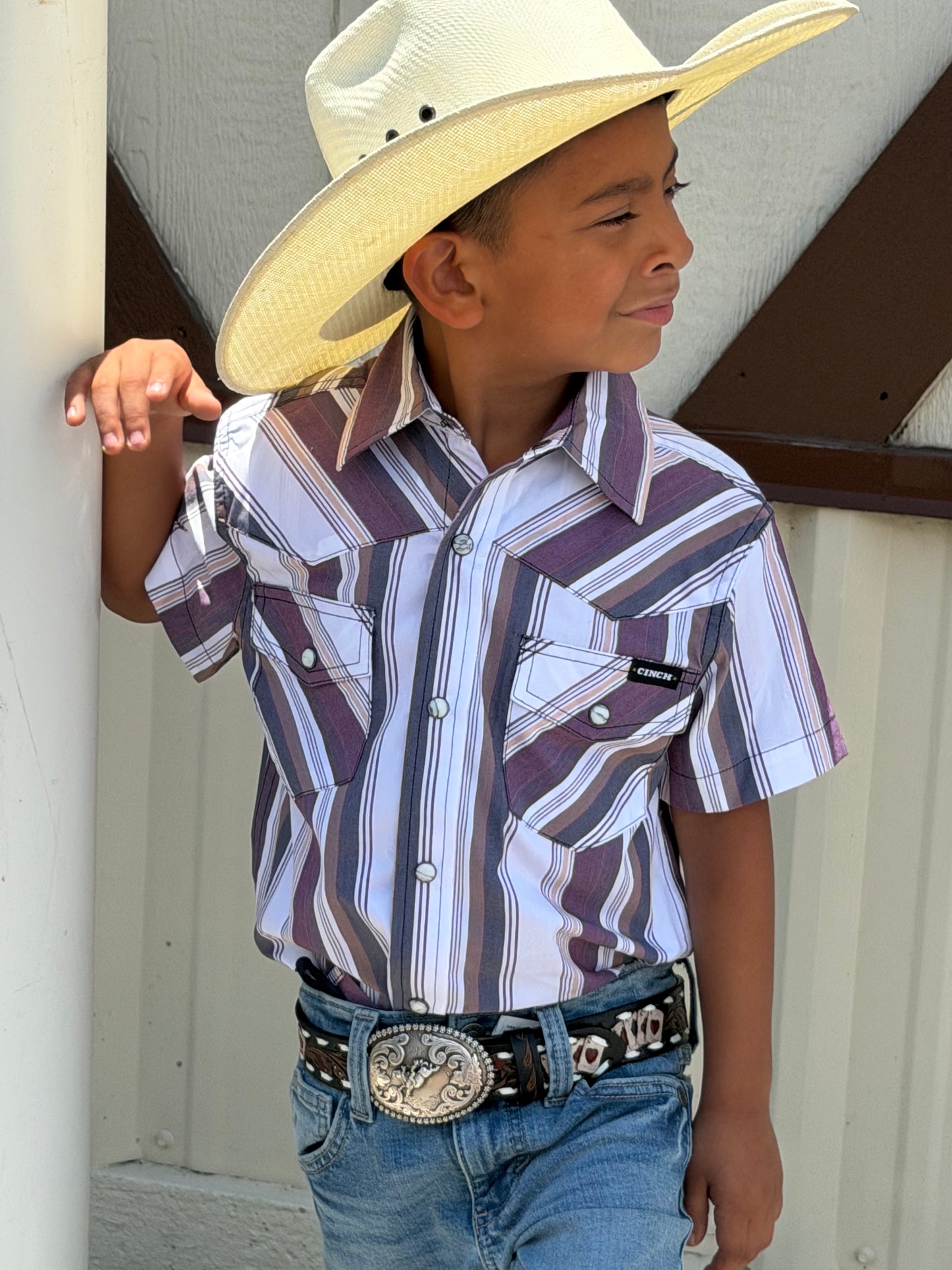 BOYS CINCH BUTTON-DOWN WESTERN SHIRT - MTW7171002✅