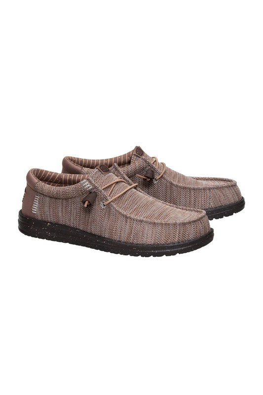 HeyDude Men’s Wally Stretch Sox Shoes - Deep Taupe/Mole Brown