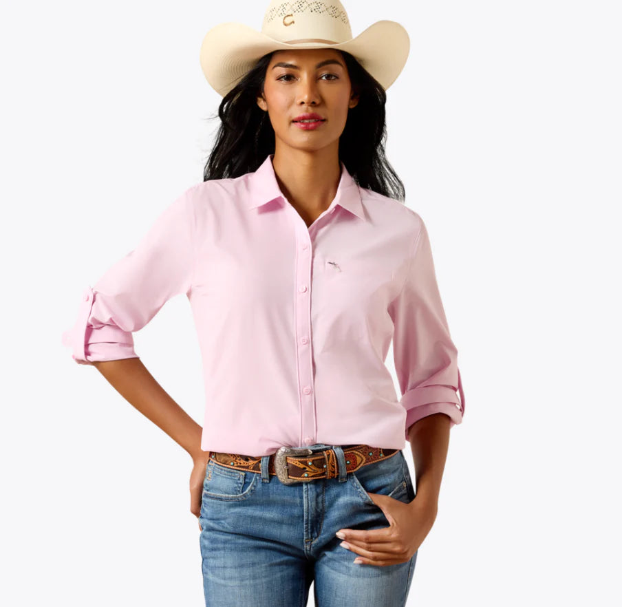 ARIAT WOMEN'S LIGHT PINK VENTTEK LONG SLEEVE SHIRT 10073445