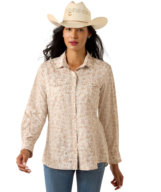 Ariat Boots 'N' Roses Western VentTEK Women's Longsleeve Snap Shirt 10075360