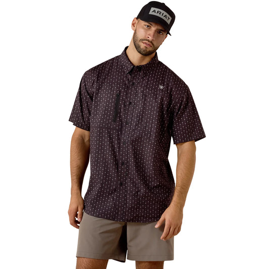 Ariat Men's VentTEK Black Printed Classic Fit Shirt 10073431