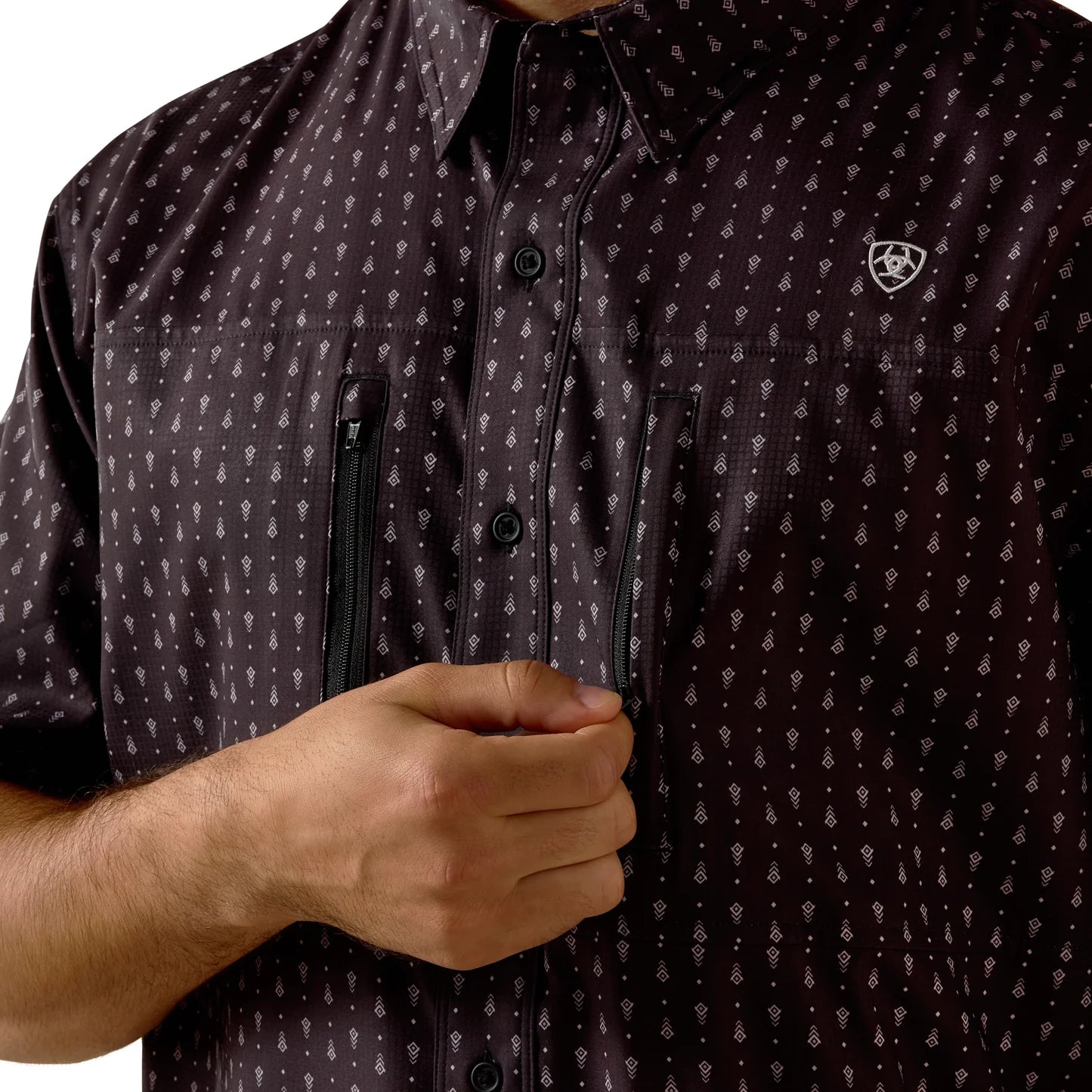 Ariat Men's VentTEK Black Printed Classic Fit Shirt 10073431