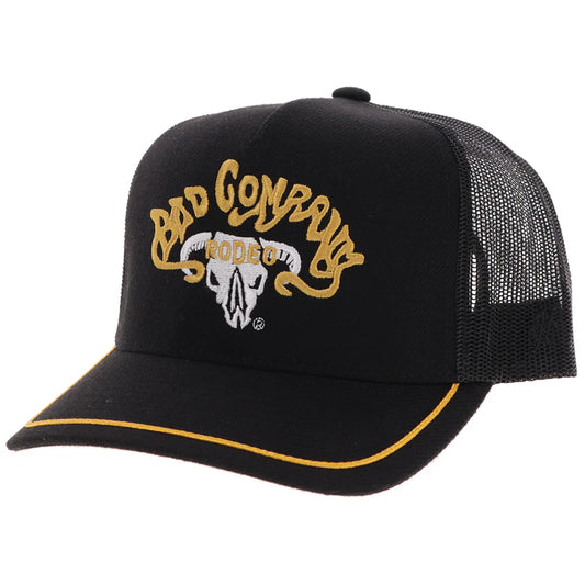 Hooey BAD COMPANY HAT BLACK W/YELLOW & WHITE LOGO