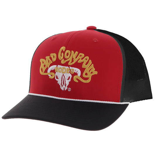BAD COMPANY HAT RED/BLACK W/YELLOW & WHITE LOGO