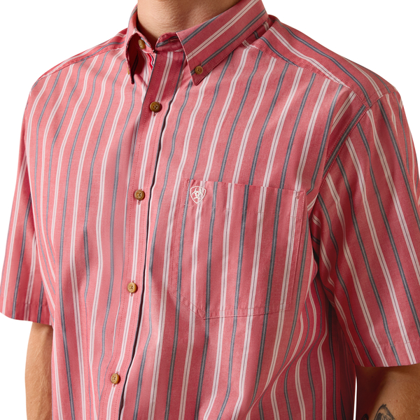 ARIAT PRO BOBBY HIBISCUS RED STRIPE - MENS SHIRT - 10073604