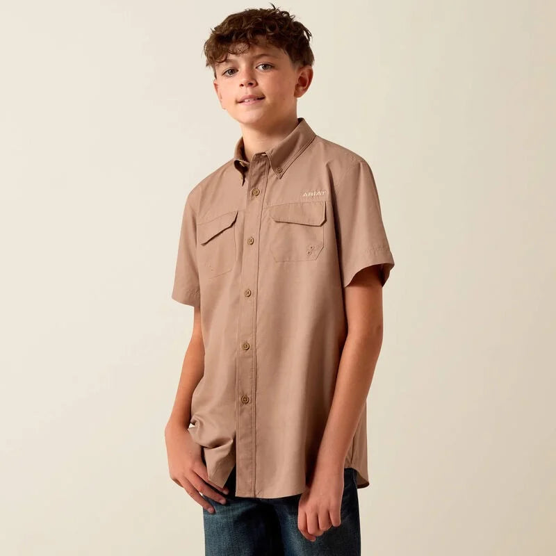 ARIAT 10073420 Boys Venttek Outbound S/S Khaki SW