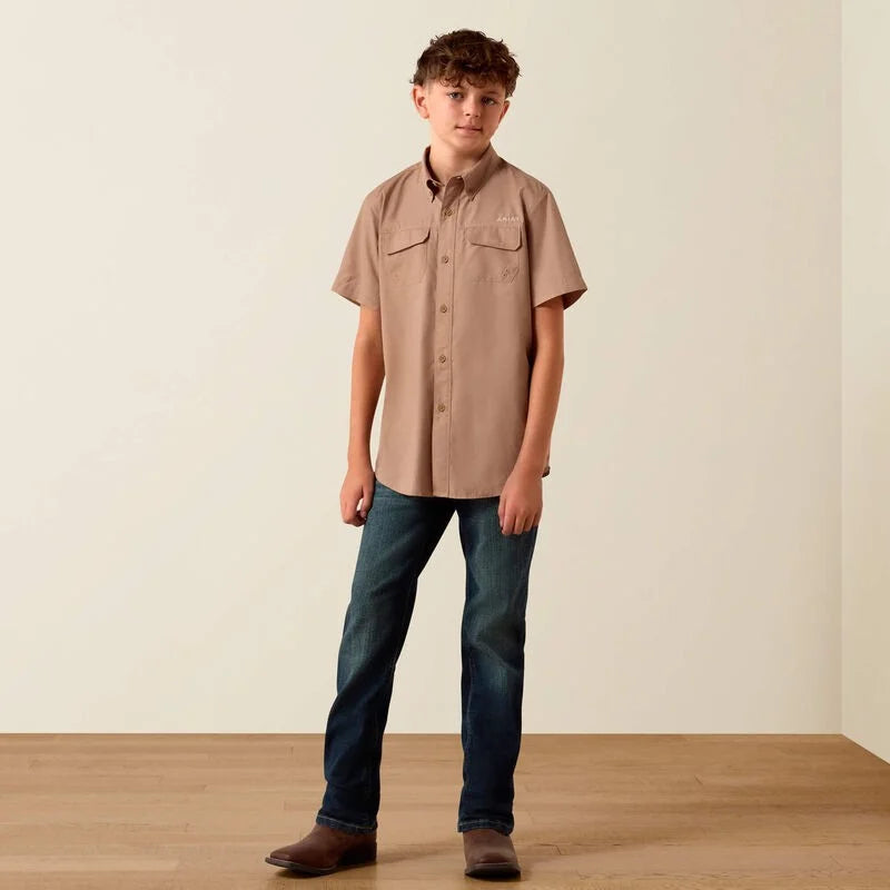 ARIAT 10073420 Boys Venttek Outbound S/S Khaki SW