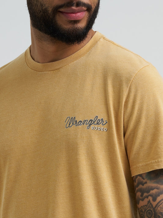 WRANGLER PALE GOLD HEATHER PRINT MENS TEE
