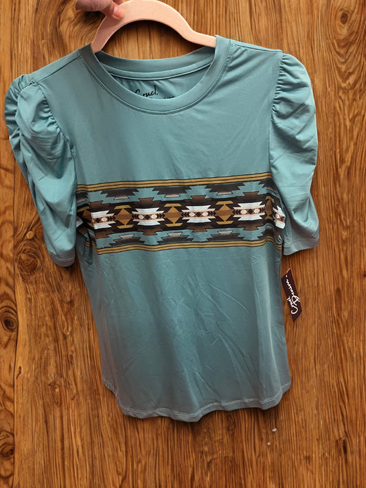 WOMENS S/S SUBLIMATION PRINT TEE/TEAL