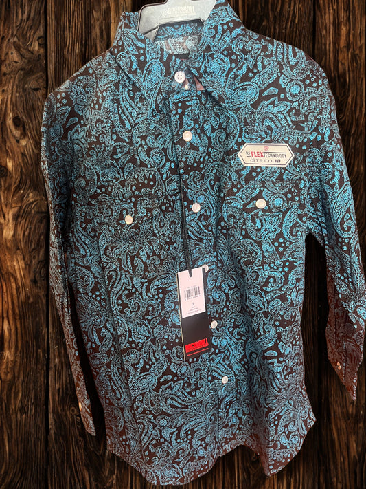 Boys Rock & roll Aqua L/S button up