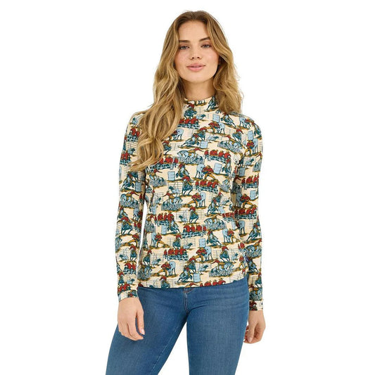 Wrangler Ladies Retro Bold Rodeo Long Sleeve, Ribbed