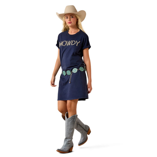 Ariat Ladies Howdy Pearl Navy Eclipse T-Shirt Dress 10073543