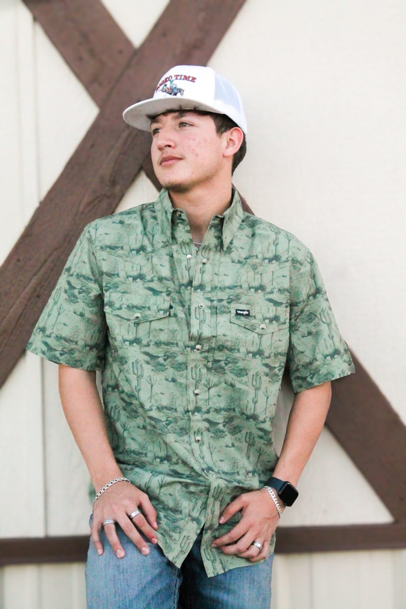 WRANGLER PERFORMANCE OLIVINE PRINT - MENS SHIRT - 112375130☑️