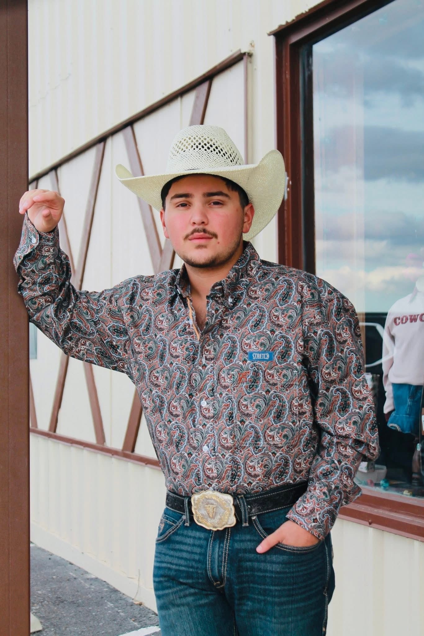 PANHANDLE SLIM MEN'S ROUGH STOCK PAISLEY PRINT LONG SLEEVE SNAP STRETCH WESTERN SHIRT👕