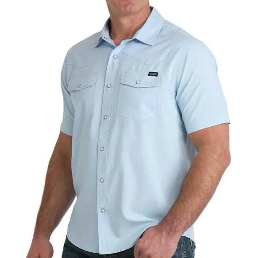 Cinch Men’s Baby Blue SS Pearl-snap MTW1402009