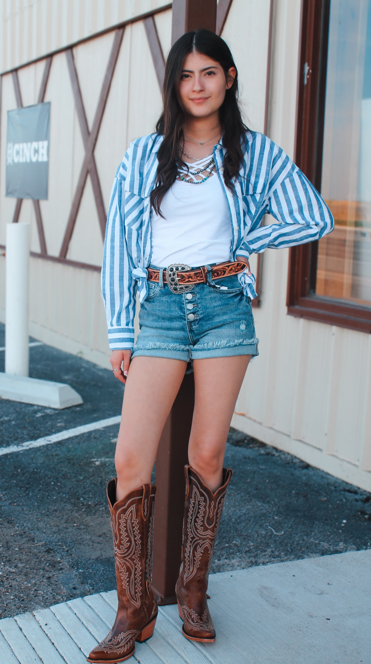 Women’s Ariat Baggy Blue Strip LS