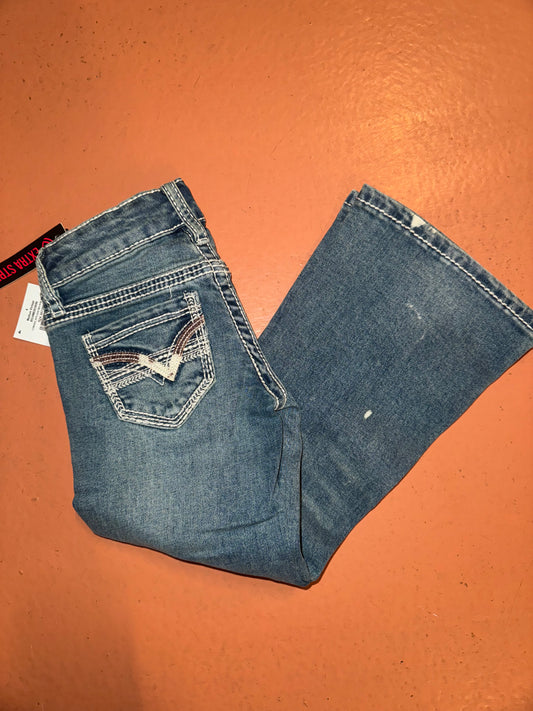 R&R Girl's Cowhide Patchwork Denim Jeans