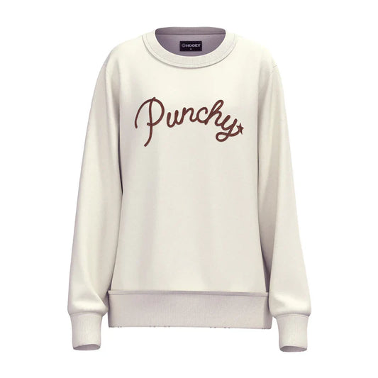 Hooey Ladies Stallion Punchy Gardenia Cream Crew Pullover