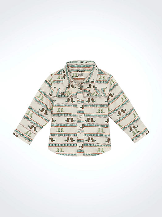 Wrangler Baby Girl L/s Aztec Boot Pearlsnap
