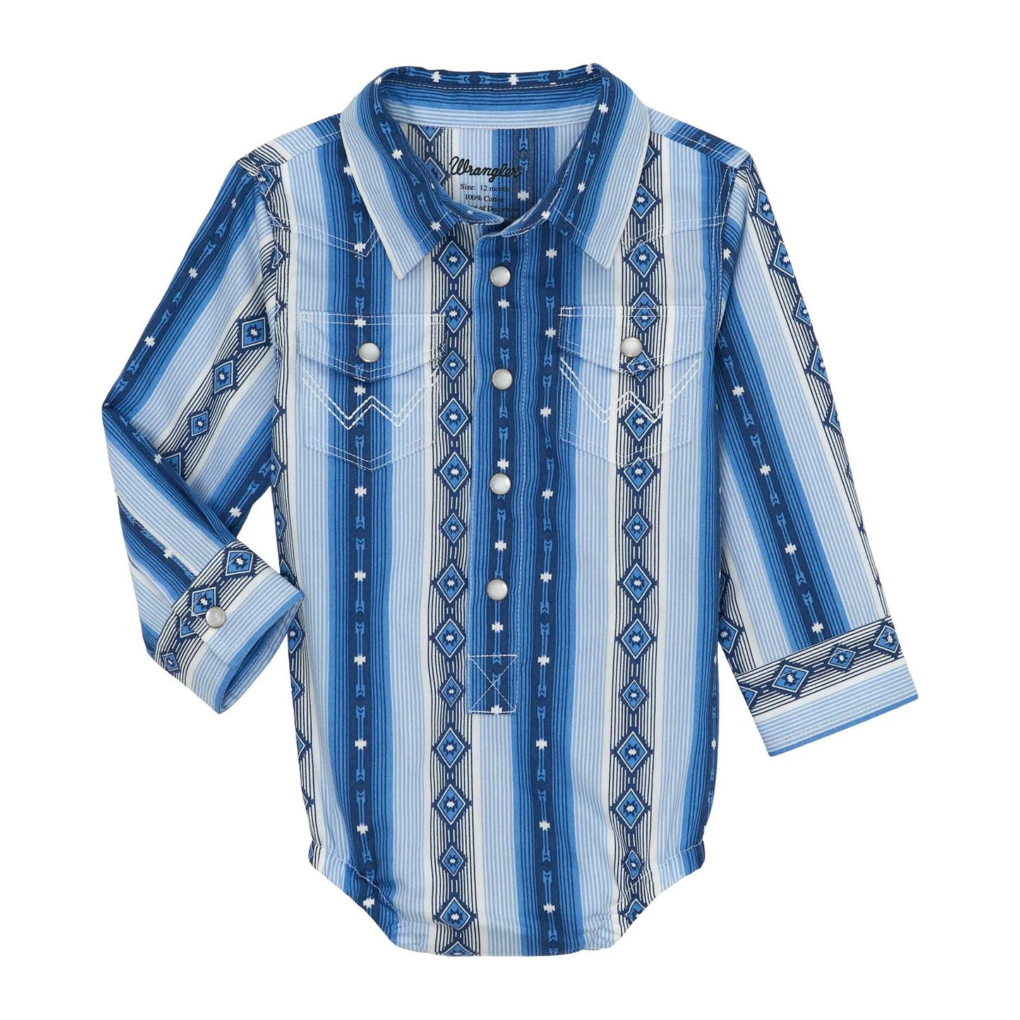 Wrangler Baby Boy Blue Aztec Onesie
