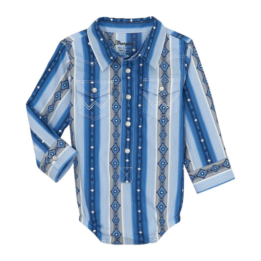 Wrangler Baby Boy Blue Aztec Onesie