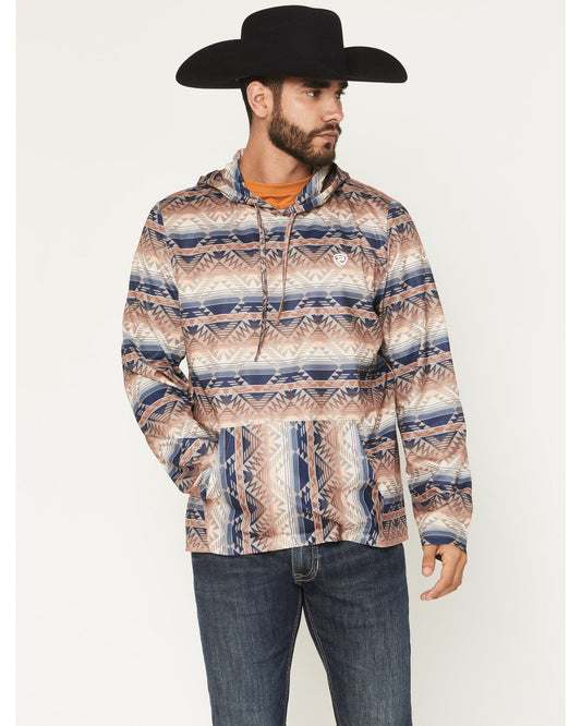 Rock & Roll Denim Men's Southwestern Print Performance Hooded Sweatshirt