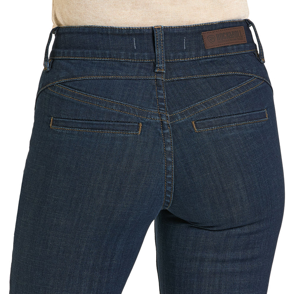 Rock & Roll Denim Women's Dark Wash High Waisted Trouser BW5HD07209