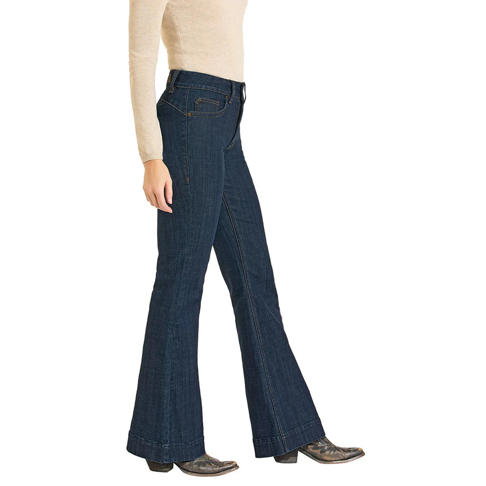 Rock & Roll Denim Women's Dark Wash High Waisted Trouser BW5HD07209