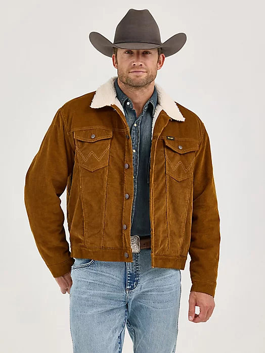 MEN'S WRANGLER® COWBOY CUT® SHERPA LINED CORDUROY JACKET