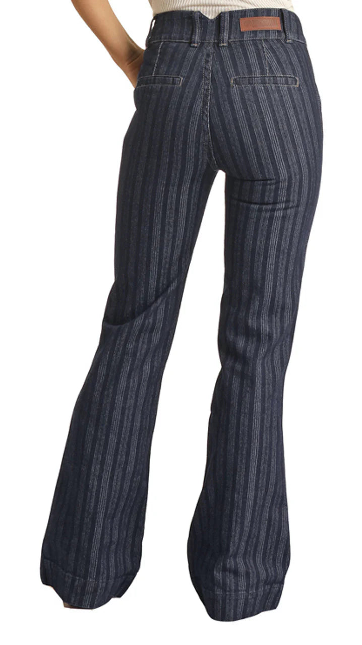 Rock & Roll Women's Striped Highrise Trouser