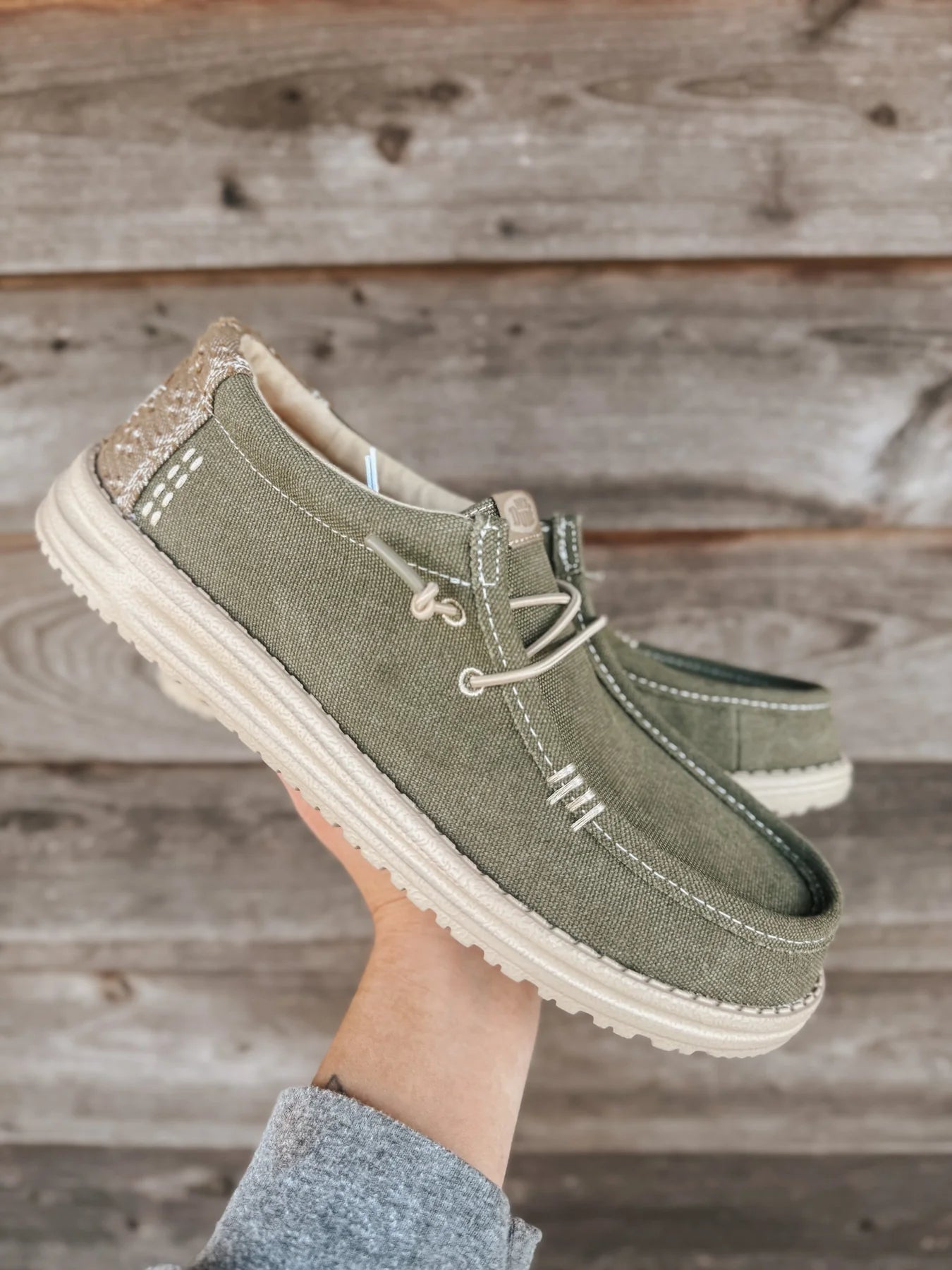 Men's Wally Workwear Shoes - Dusky Green/ Irish Cream