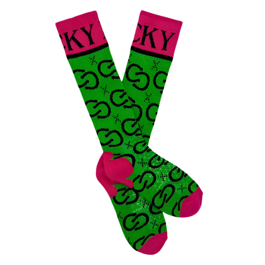 Lucky Chuck- Southwest Green Performance Socks