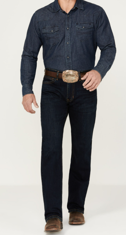 Rock&Roll Denim Vintage Rope Stitch Stackable Bootcut Jeans - Dark Wash
