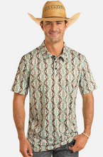 Load image into Gallery viewer, R&amp;R Aztec Taupe Polo
