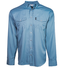 Load image into Gallery viewer, &quot;SOL&quot; Ashley Blue Longe Sleeve Pearl Snap Shirt
