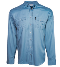 Load image into Gallery viewer, &quot;SOL&quot; Aahley Blue Longe Sleeve Pearl Snap Shirt
