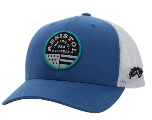 "RESISTOL" BLUE/WHITE HAT