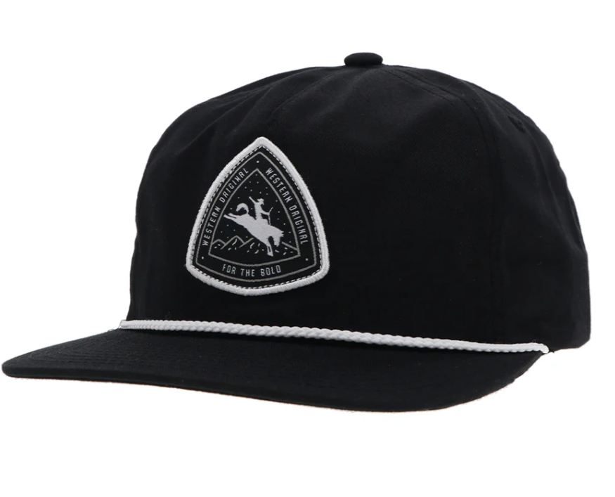 "SUMMIT" ROUGHY HAT BLACK W/BLACK & WHITE PATCH 🧢