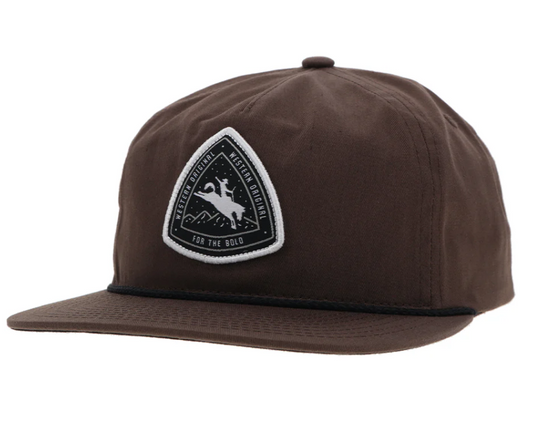 "SUMMIT" ROUGHY HAT BROWN W/BLACK & WHITE PATCH 🧢