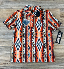 Load image into Gallery viewer, R&amp;R YOUTH Orange Aztec Polo
