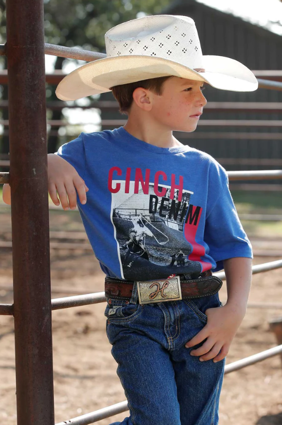 Boys CINCH "Made for This" Royal Blue Tee