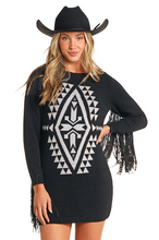 Load image into Gallery viewer, Rock &amp; Roll Sweater Dressw/aztec
