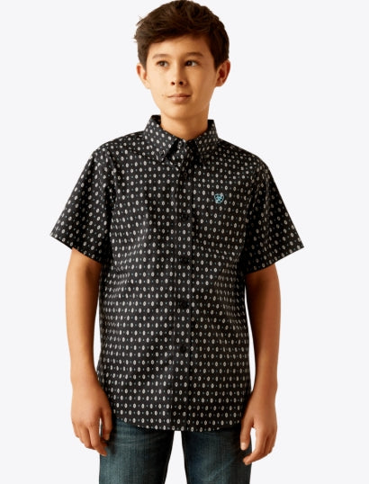Boy's Steele SS Button-up Black