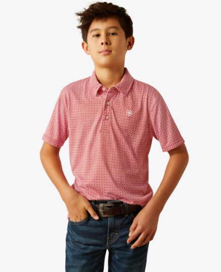 Ariat Boy's All Over Print Polo- Scooter