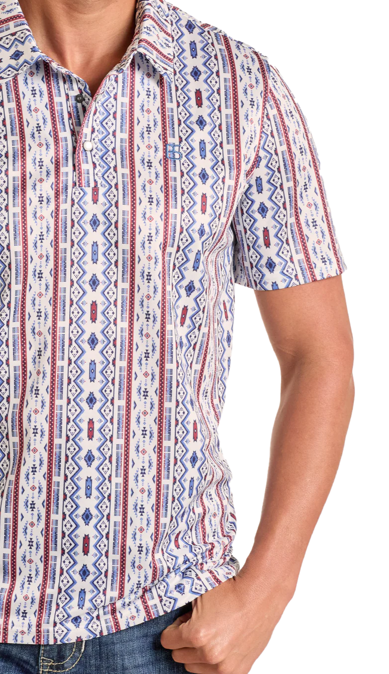 Panhandle Mens SS Polo Snap - Blue