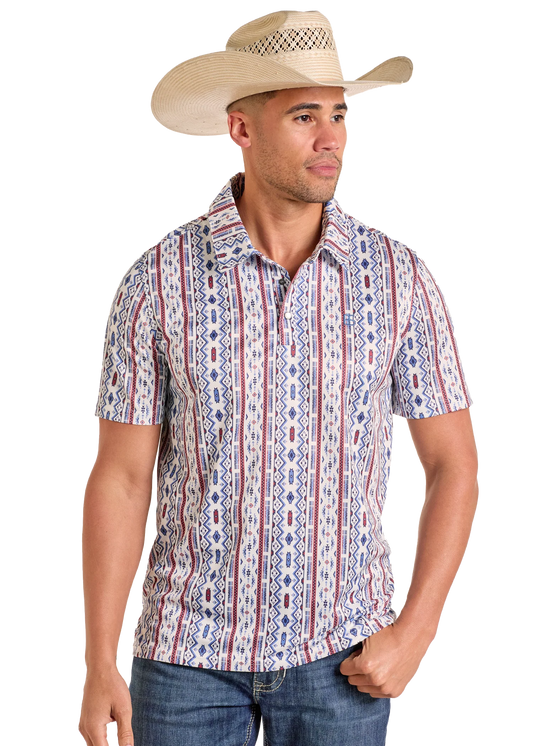Panhandle Mens SS Polo Snap - Blue