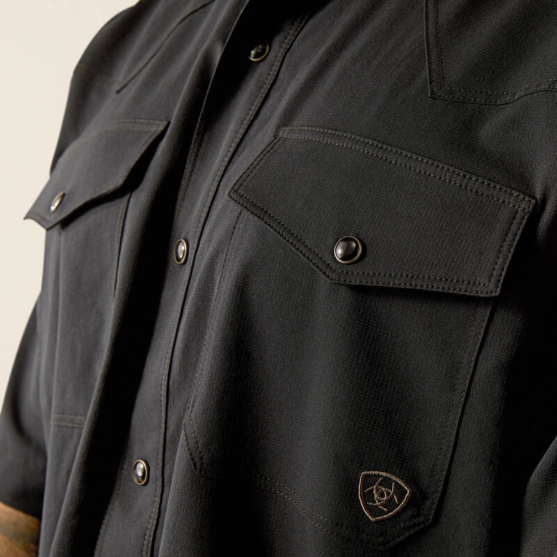 Men’s Ariat Western VentTEK Snap S/S Shirt - Black