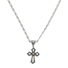 Load image into Gallery viewer, Two Tone Diamond Accent Cross Necklace
