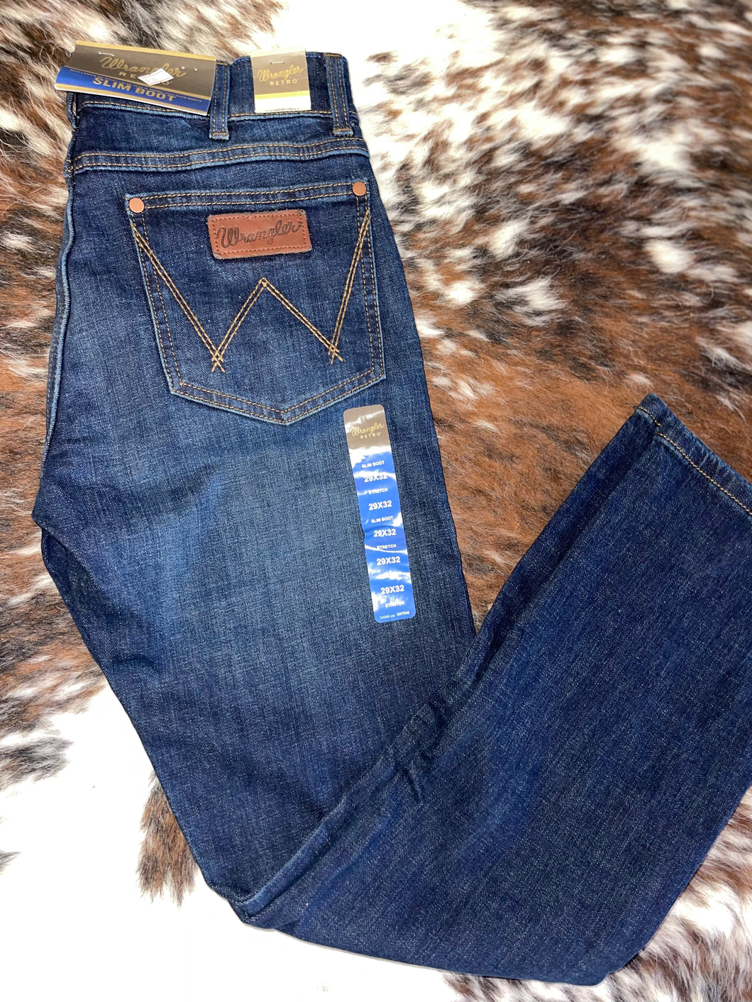 Men's Wrangler Dark Wash Slim Boot Jeans