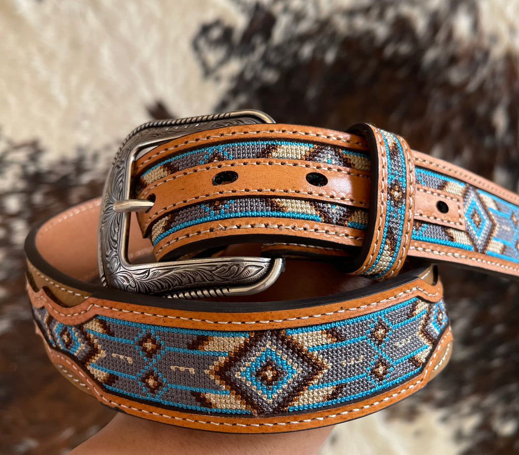 Nocona Men's Tooled Diamond Belt